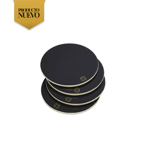 Portavasos Octogone Negros Set de 4